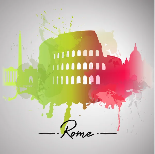 Ακουαρέλα splash Ρώμη — Φωτογραφία Αρχείου