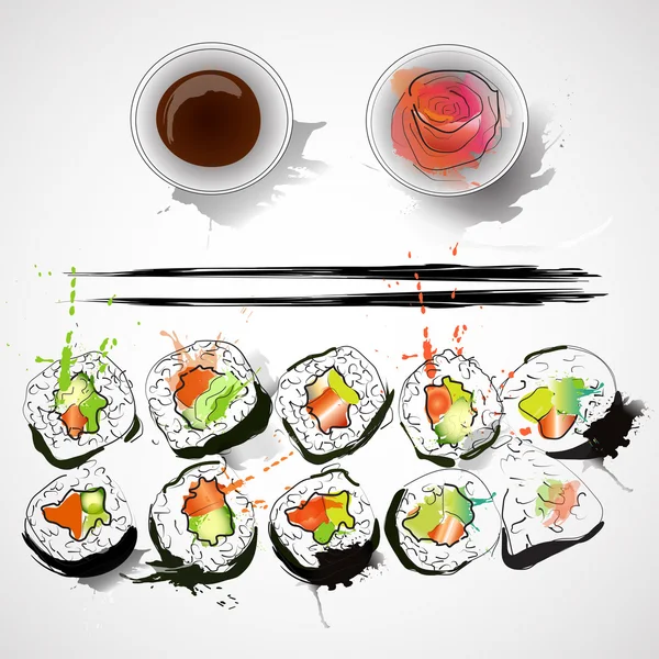 Maki au saumon — Image vectorielle