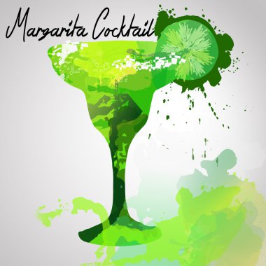 elle çizilmiş margarita kokteyl ile çizim