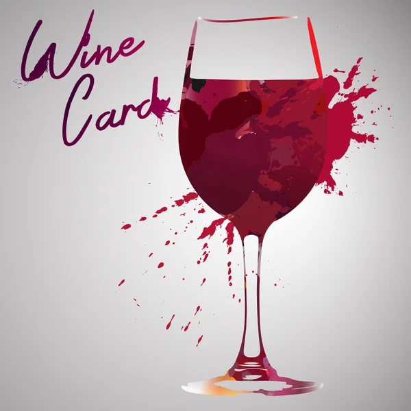 Esperienza vino. Illustrazione disegnata a mano. Acquerello. Splash blob design — Vettoriale Stock