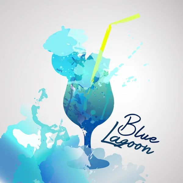 Akvarell Splash Blue lagoon — Stock Vector