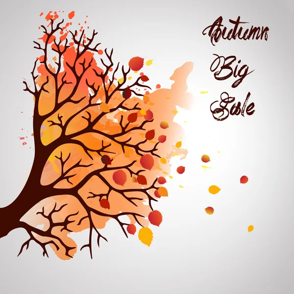 Hösten träd med blad på vit bakgrund. Elegant Design med texten utrymme och perfekt balanserade färger. — Stockfoto