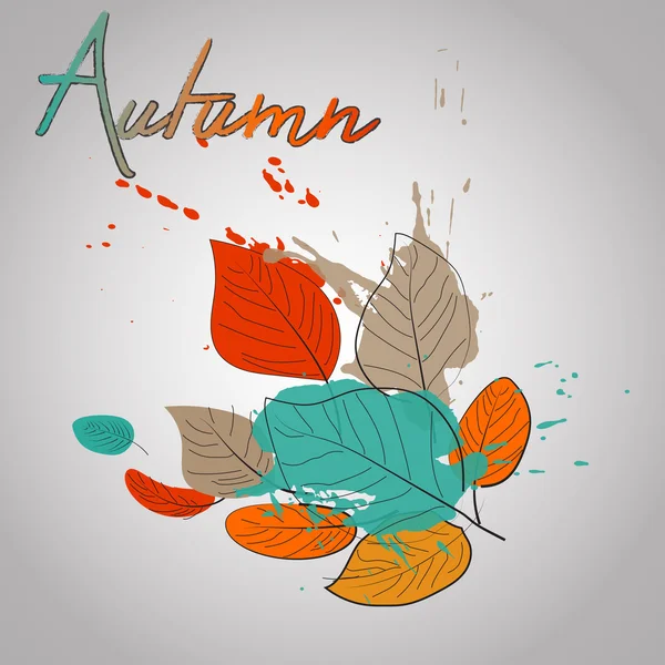 Осень листья с цветом всплеск теплого падения — стоковый вектор