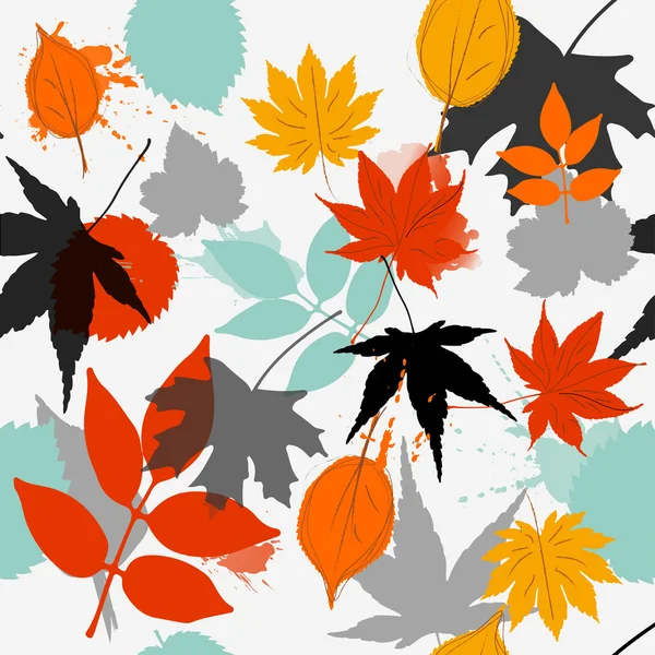 紅葉色暖かい葉のパターン — ストックベクタ