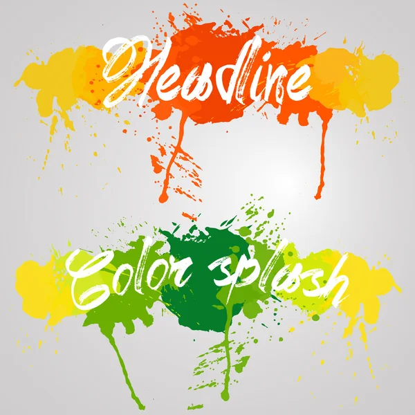 Rode en groene kleur aquarellen splash — Stockvector