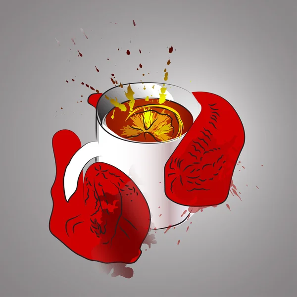 Tasse de thé ou soirée froide — Image vectorielle