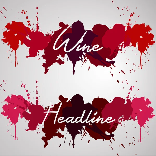 Wine headline watercolor splash — Stock Vector