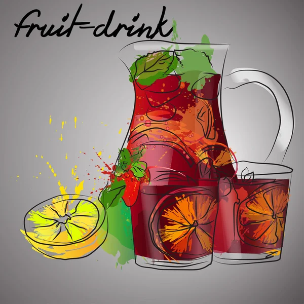 Fruit drink — Stock Vector