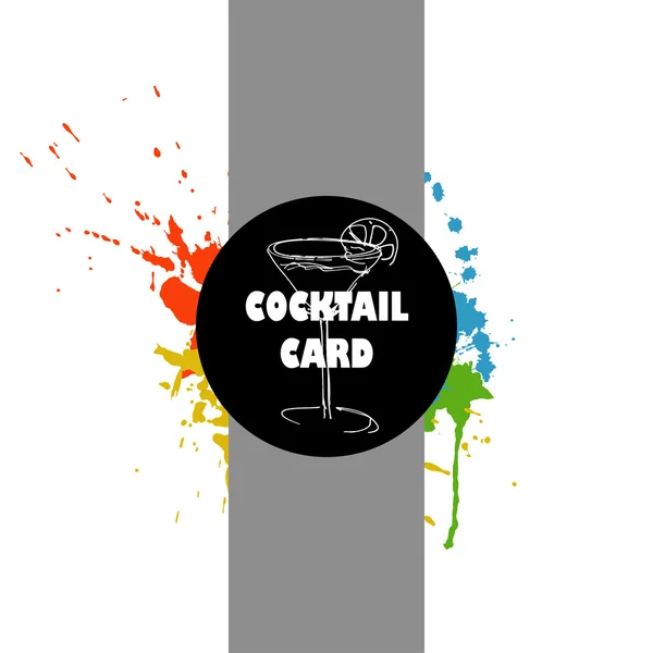 Barkarte, Cocktailkarte, Aquarellspritzer — Stockvektor