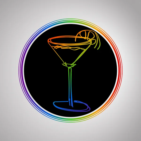 Logotipo do cocktail arco-íris — Vetor de Stock