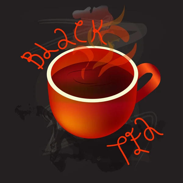 Black tea of cup — Stock Vector