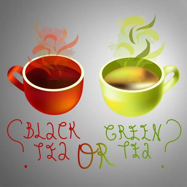 Tasse de thé noir de vert — Image vectorielle