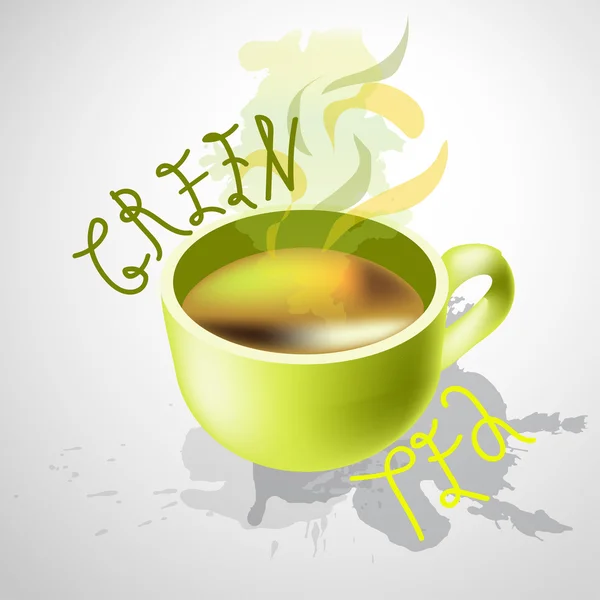 Cup of tea black of green — Stock Vector