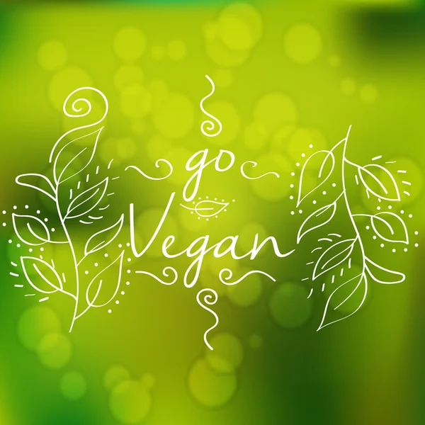 Αφηρημένη πράσινο ηλιόλουστη καλή διάθεση άνοιξη φόντο πάει vegan — Διανυσματικό Αρχείο