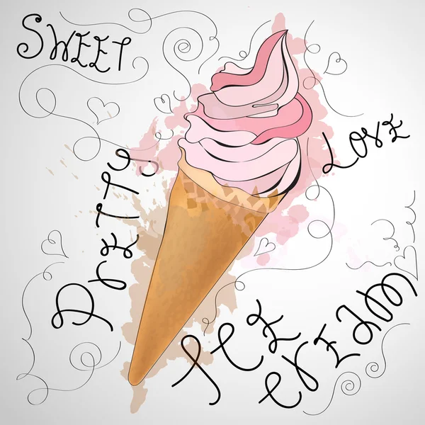 Pretty ice cream — Stock Vector