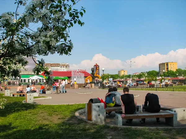 Krasnojarsk Rosja Lutego 2019 Obszar Spacerów Mieście Krasnojarsk — Zdjęcie stockowe