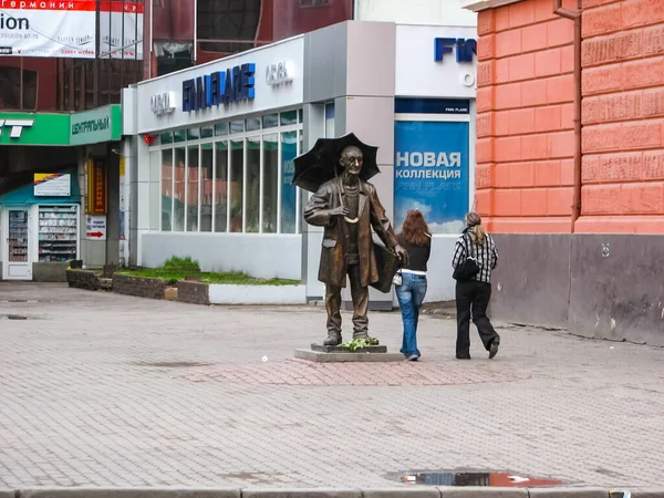 Krasnoyarsk Oroszország 2019 Február Andrej Pozgyejev Festőművész Emlékműve Krasznojarszkban — Stock Fotó