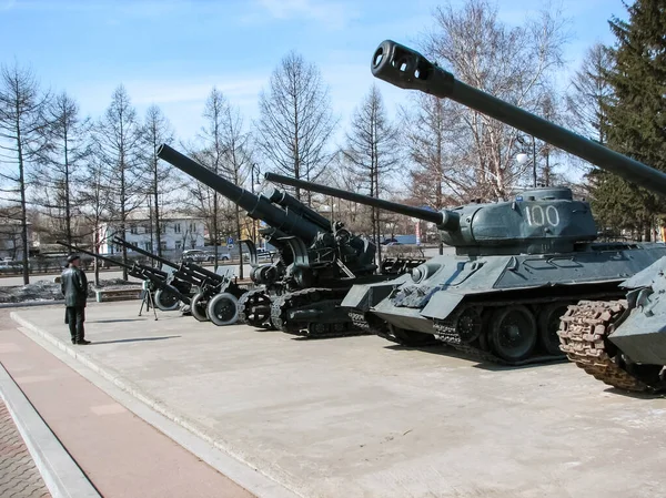 Krasnojarsk Russland Februar 2019 Museum Für Militärische Ausrüstung Unter Freiem — Stockfoto