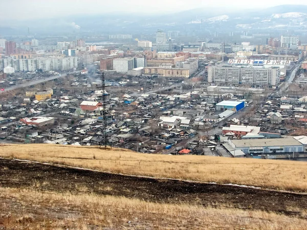 Krasnojarsk Rusland Februari 2019 Stad Krasnojarsk Zicht Straten Architectuur Van — Stockfoto