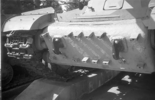 Sovyet Tankı Açık Hava Müzesinde Sovyet Savaş Yıllarının Teknolojisi Anıtı — Stok fotoğraf