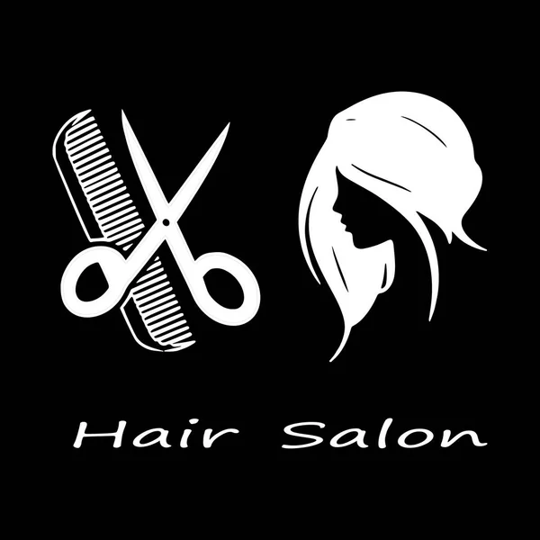 Vector Illustration Banner Beauty Salons Hairdressing Salons Image Girl Scissors — Stock Vector