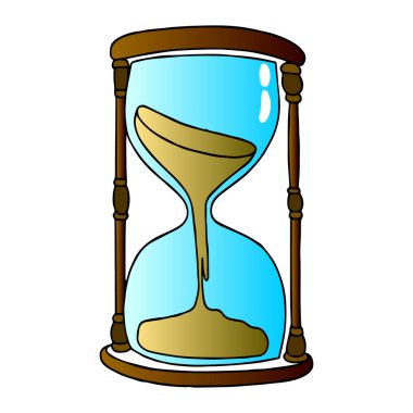 Vektör çizimi, kum saati - hayatın geçiciliğinin bir sembolü, renk tasarımı
