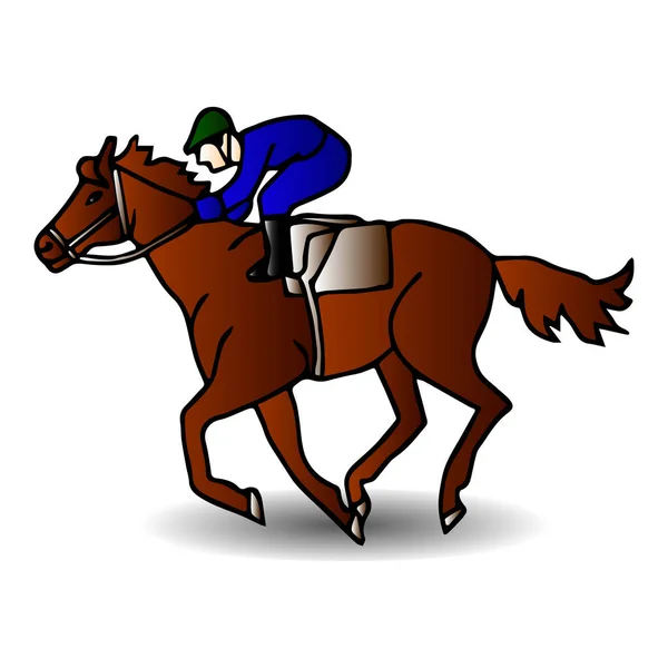 Illustration Vectorielle Cavalier Sur Cheval Cheval Sport Équestre Design Couleur — Image vectorielle