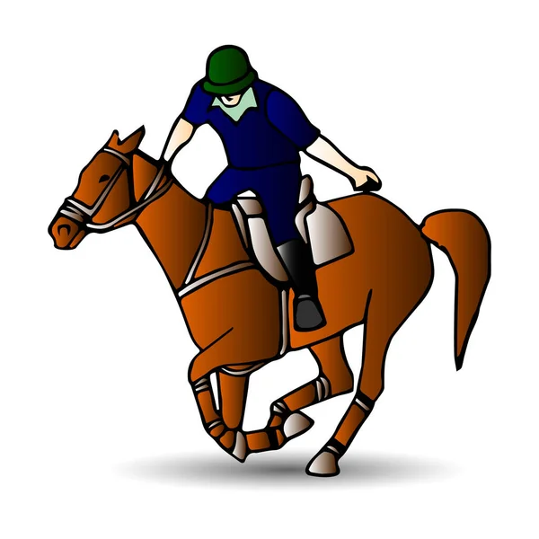 Vektor Illustration Des Reiters Auf Pferd Pferd Und Pferdesport Farbgestaltung — Stockvektor