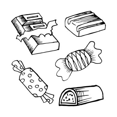 İllüstrasyon, çikolata arkaplan, kontür çikolatalar, gıda endüstrisi için.