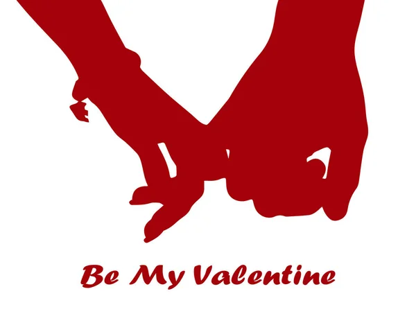 2人の恋人の手のイメージであるベクトルイラスト バレンタインデーのための心 カード ポスター バナー — ストックベクタ