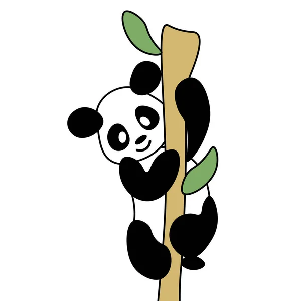 Illust Logo Ecológico Panda Una Rama Bambú Para Carteles Pancartas — Archivo Imágenes Vectoriales