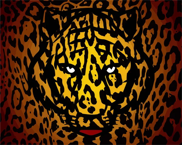 イラスト 抽象的な新年の背景 虎の皮の背景に虎の頭の黒い輪郭 ポスターのためのデザイン バナー ポストカード — ストックベクタ
