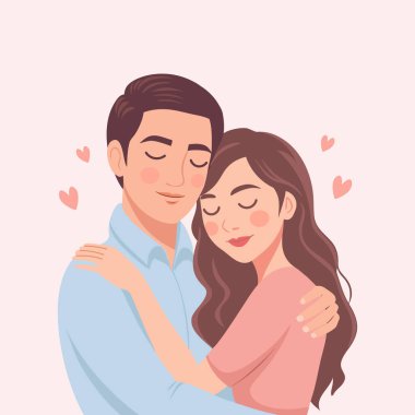 Aşık romantik bir çift. Genç adam ve kadın kucaklaşıyorlar. Görüntü.