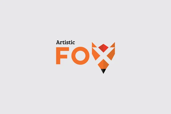 Artistic Fox logo — Stock Vector