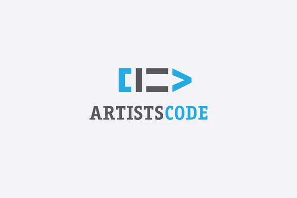 Konstnärer-kod logotyp — Stock vektor