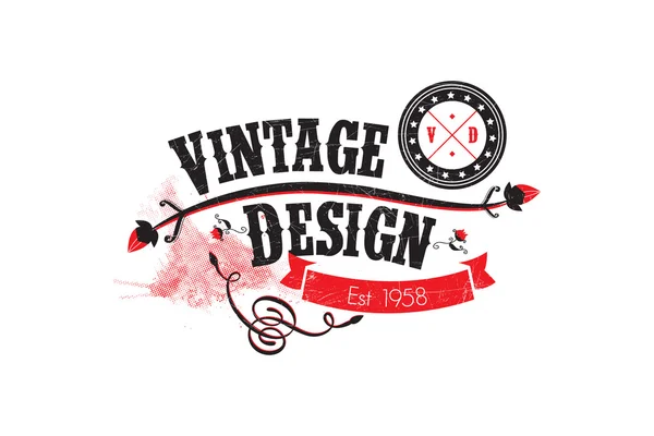 Vintage Design logo — Stock Vector