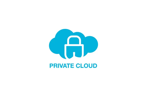 Logo cloud privato — Vettoriale Stock