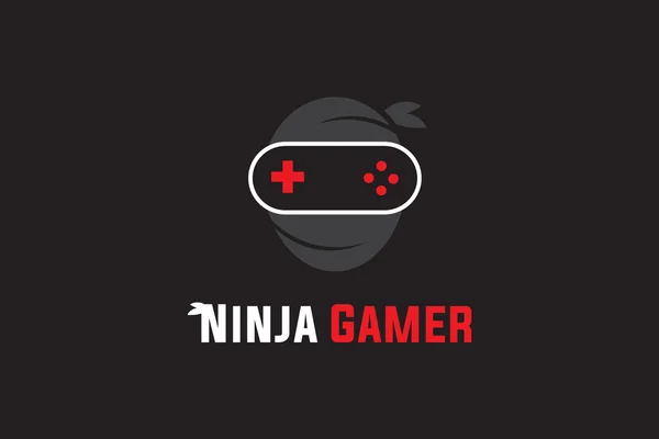 Ninja Gamer logotipo — Vetor de Stock