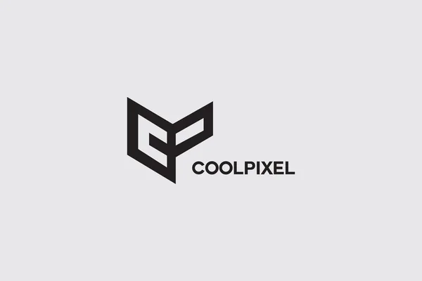 Δροσερό λογότυπο Pixel — Διανυσματικό Αρχείο