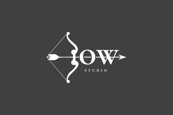 Bow studio logotyp — Stock vektor