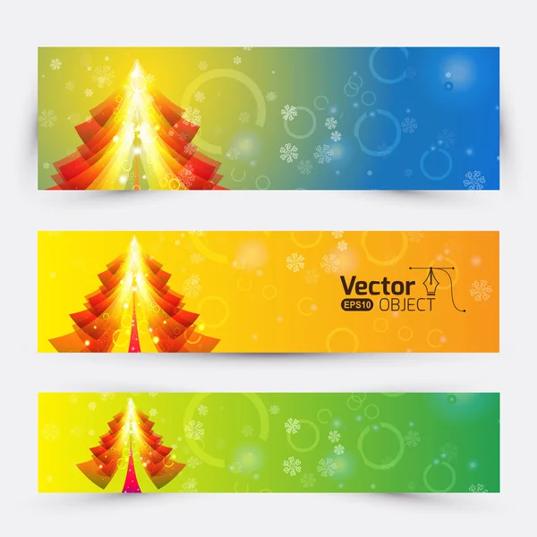 Bandeiras de Ano Novo conjunto colorido — Vetor de Stock