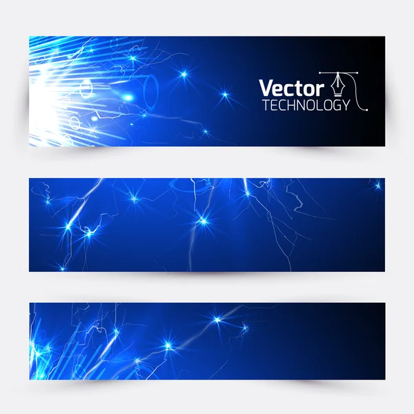 Abstract, blauwe banners set — Stockvector