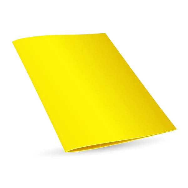 Carpeta amarilla en blanco — Vector de stock