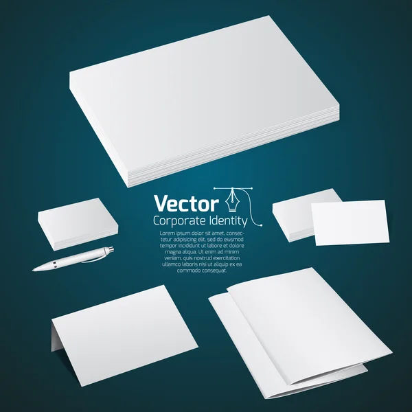 Blank set of office papers — Stock Vector
