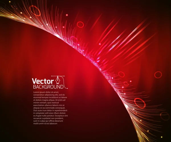 Abstrato, vermelho, onda tecnológica — Vetor de Stock