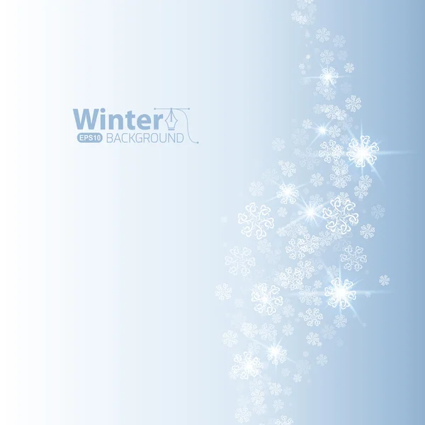 Variety of picturesque snowflakes — Stock Vector