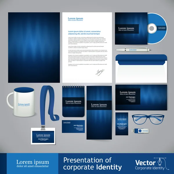 Business light blue identidade corporativa —  Vetores de Stock