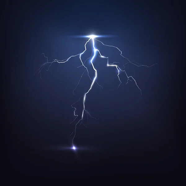 Abstract lightning on black background — Stock Vector