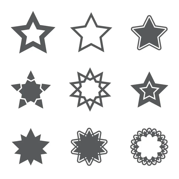 Gri basit yıldız Icons set