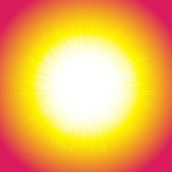 Hot sun and bright rays — Stock Vector